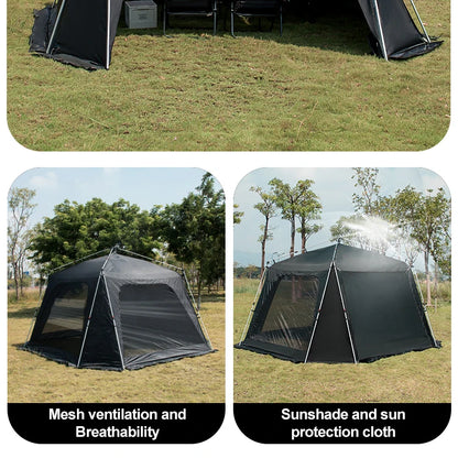 Tente de camping instantanée octogonale Sonuto, grande tente familiale avec structure en aluminium, résistante au vent et à l'eau, abri solaire pour la plage