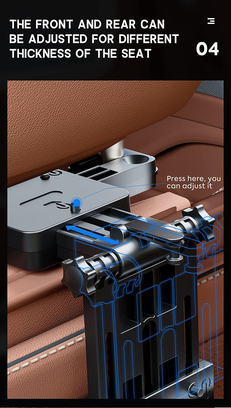 Plateau de voyage multifonctionnel haut de gamme pour voiture, pliable, avec porte-gobelet, adaptable à la plupart des voitures, idéal pour les voyages en voiture