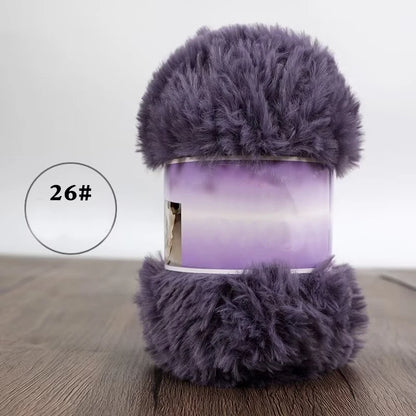 Fil de fausse fourrure 200g pour tricoter des pantoufles, des pulls chauds, des écharpes et des chapeaux faits à la main