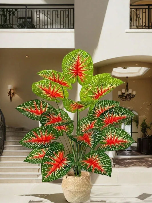 Plante artificielle 60-75CM, 1 pièce, feuille de pomme, feuille de violon, feuille en plastique, ornemental en pot, adaptée à la décoration de jardin de la maison