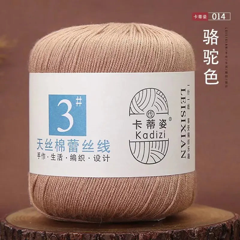 Fils de dentelle en coton mercerisé, fils de dentelle au crochet, broderie à la main, artisanat d'art, couvertures de bricolage, écharpe et pull, taille 3, # 100%