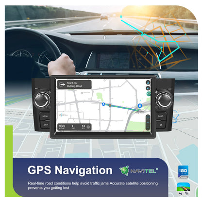 Podofo 7 "autoradio sans fil CarPlay Android Radio pour FIAT Punto 2005-20009/Linea 2007-2011 multimédia GPS FM WIFI BT Autoradio