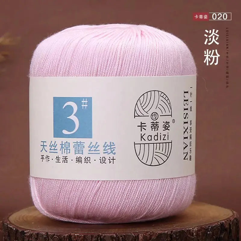 Fils de dentelle en coton mercerisé, fils de dentelle au crochet, broderie à la main, artisanat d'art, couvertures de bricolage, écharpe et pull, taille 3, # 100%