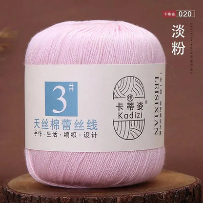 Fils de dentelle en coton mercerisé, fils de dentelle au crochet, broderie à la main, artisanat d'art, couvertures de bricolage, écharpe et pull, taille 3, # 100%