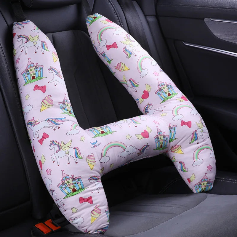 Cute Animal Pattern Kid Neck Head Support, U-Shape Children Travel Pillow Cushion for Car Seat, Safety Neck Pillow for Kids