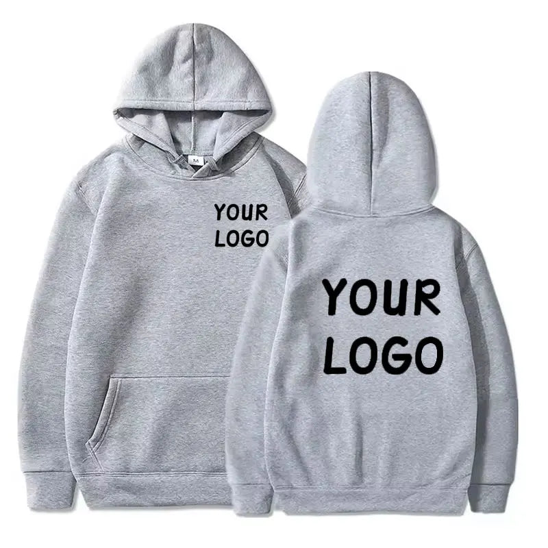 Sweat à capuche décontracté avec LOGO de votre marque pour hommes et femmes, pull de couleur unie, personnalité de rue, cadeaux personnalisés, DIY