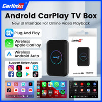 جهاز CarlinKit Lite Android TV Box محول لاسلكي 3 في 1 يدعم Netflix IPTV لاسلكي Android Auto & CarPlay Dongle لأجهزة راديو السيارة
