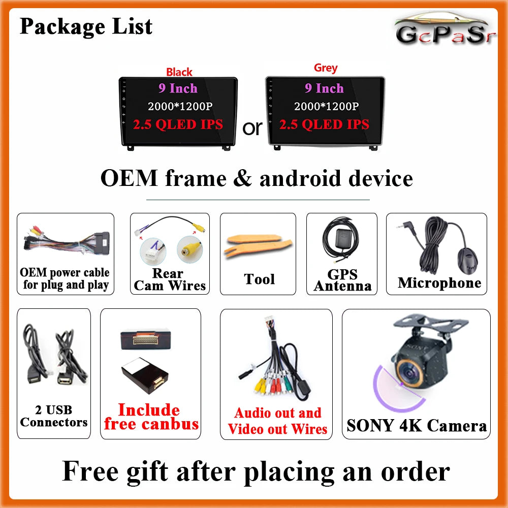 Autoradio Carplay pour Peugeot 407 2004-2011 Android 15 Navigation GPS Android Auto stéréo Android 15 vidéo 2K BT 4G No 2din DVD