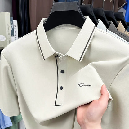 T-shirt à manches courtes pour hommes marque de luxe légère polo populaire haut confortable et soyeux respirant et décontracté 2025 été