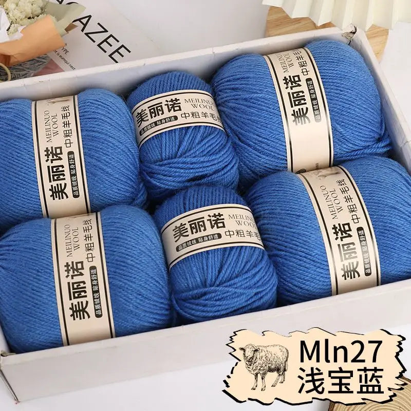 Fil de laine mi-épais pour chaussettes, tricot à la main, pull, pantalon, foulards, vêtements en cachemire mérinos, fil de Crochet doux pour bébé, 500 g/ensemble
