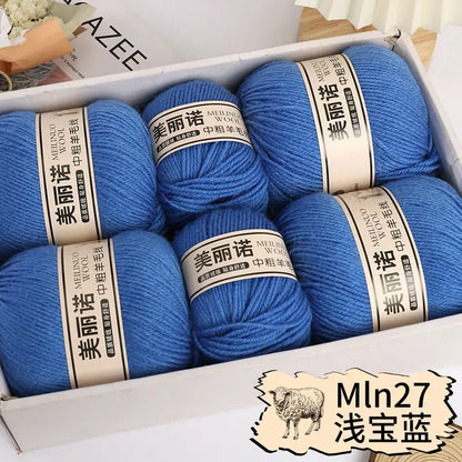 Fil de laine mi-épais pour chaussettes, tricot à la main, pull, pantalon, foulards, vêtements en cachemire mérinos, fil de Crochet doux pour bébé, 500 g/ensemble