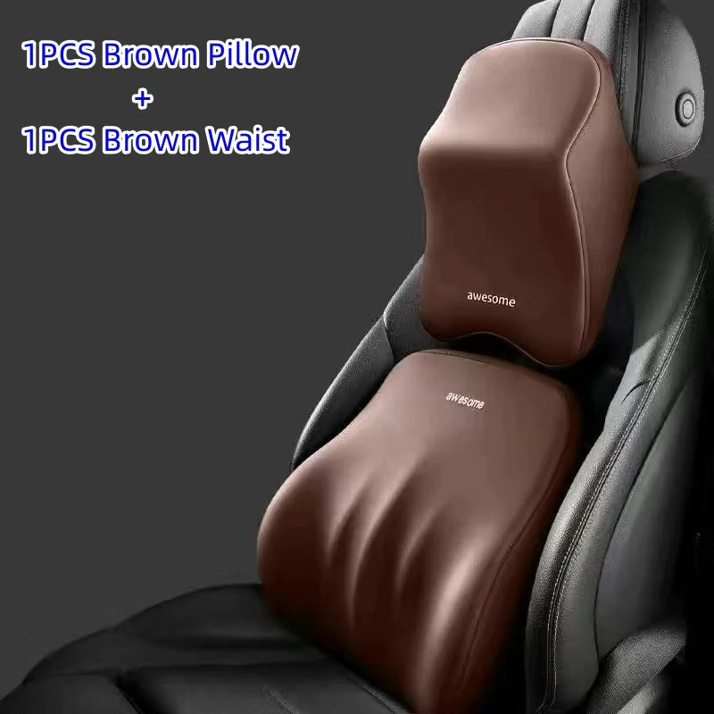 Appui-tête de soutien lombaire pour voiture, oreiller lombaire en mousse à mémoire de forme, oreiller universel doux pour le cou, coussin de siège de voiture