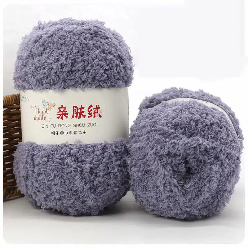 Fil Chenille doux et fin en velours de corail, 50g/paquet, fils de serviette pour tricoter, fil au Crochet, tricot à la main, poupées de bricolage