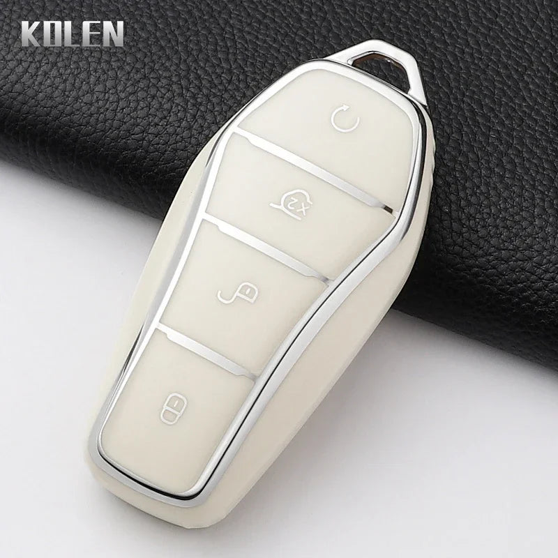 Pour BYD Song Plus Atto 3 Han EV Tang DM Qin joint dauphin mode TPU voiture clé housse protégée porte-clés Fob accessoires