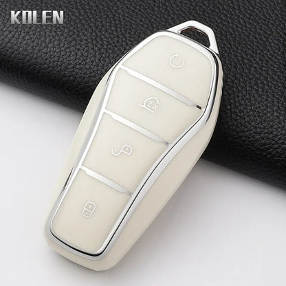 Pour BYD Song Plus Atto 3 Han EV Tang DM Qin joint dauphin mode TPU voiture clé housse protégée porte-clés Fob accessoires