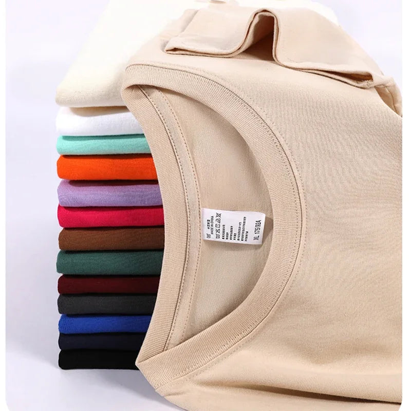 100% coton hommes femmes été T-shirt ample à manches courtes décontracté basique T-Shirt col rond couleur unie respirant unisexe hauts