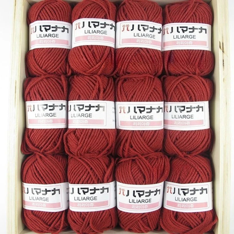 12 pièces 300g fil de lait fait à la main grossier bricolage tissage boule de fil pour pull chapeau écharpe et autres vêtements doux Crochet fil à tricoter