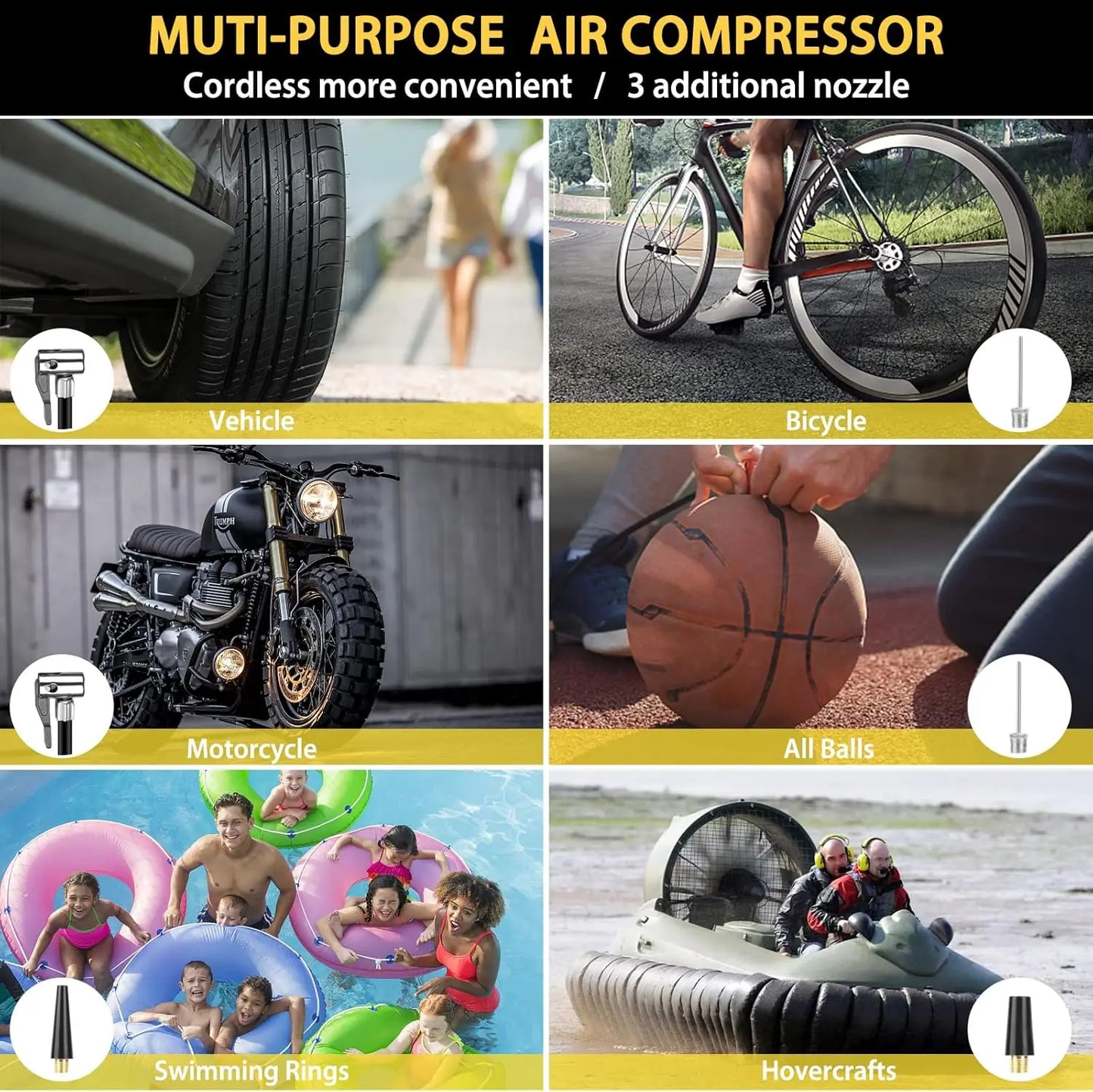 Démarreur de saut de voiture 12 V avec compresseur d'air, pic 700 A, centrale électrique portable pour moteurs 5,0 L, lumière LED