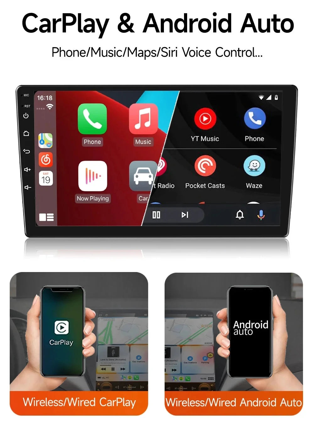 JIUYIN-Autoradio TS18 AI Voice Wireless CarPlay Android Auto Radio pour Smart Fortwo 451, 2005-2010, 4G, GPS, 2Din, Limitation de la voiture