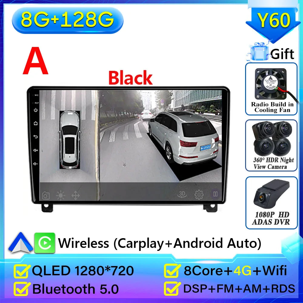 Autoradio Carplay pour Peugeot 407 2004-2011 Android 15 Navigation GPS Android Auto stéréo Android 15 vidéo 2K BT 4G No 2din DVD