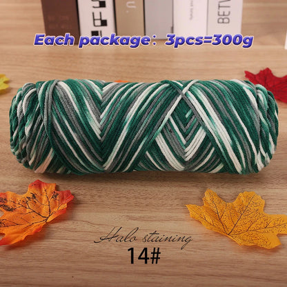 Pull auto-tissé en coton au lait teint à 5 brins, écharpe, couverture moyenne épaisse, fil au Crochet tissé fait à la main, 300g