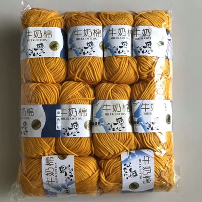 Fil de laine et de coton au lait, 500g, fil au Crochet pour écharpe tricotée à la main, pull, sacs de poupées, bricolage, fournitures de tricot au Crochet, 10 pièces/lot