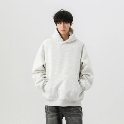 Sweat-shirt à capuche Bla Boxy pour homme, automne-hiver, surdimensionné, style américain, rigide et solide, en coton et polyester, décontracté...