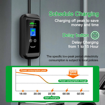 ISIGMA 32A 22kw Type2 chargeur EV Portable IEC 62196-2 Tuya APP minuterie EVSE charge Type2 prise Wallbox voiture électrique 5M câble
