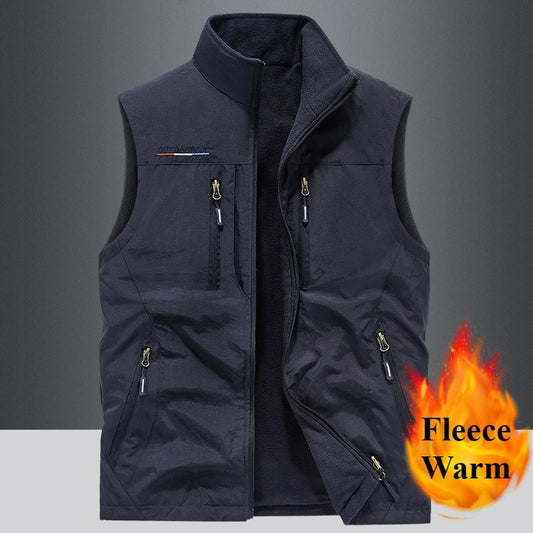 Gilet d'extérieur en polaire pour hommes, 4XL, utilitaire pratique, multi-poches, Techwear, randonnée en plein air, pêche, photographie, Safari, gilet Cargo, automne