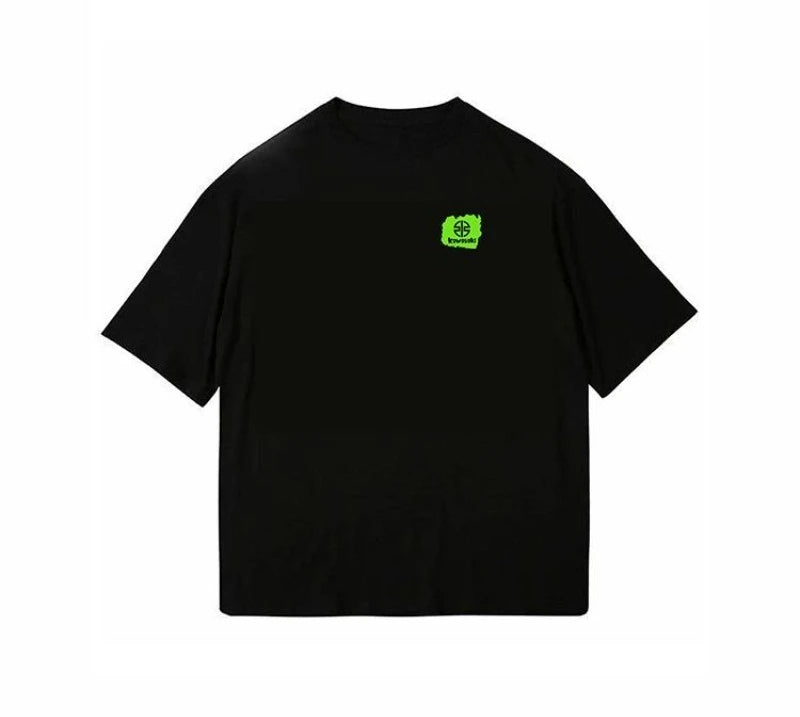 Le nouveau T-shirt imprimé Kawasaki Ninja d'été 2025 est un streetwear en coton à manches courtes ample et à la mode pour hommes et femmes 01