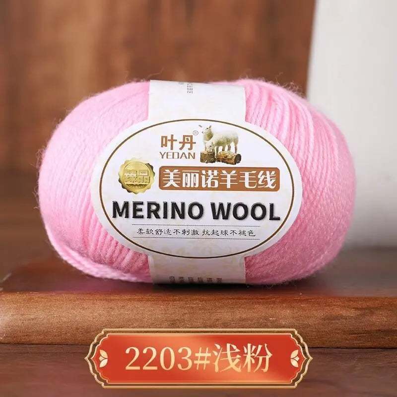 Rouleau de fil de laine mérinos doux pour bébé, 50g/rouleau, 100M, anti-boulochage, bricolage, tricot à la main, écharpe au Crochet, vêtements, chapeaux