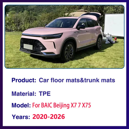 Tapis de sol de voiture LHD pour BAIC Beijing X7, Accessoires 7 X75 2020-2026 2023 2024, imperméables, en cuir, TPE