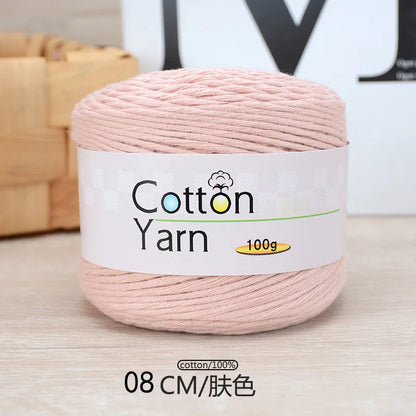 100 g/rouleau fil de coton pur coloré bébé fil de coton doux gros bébé coton Crochet tricots bricolage fil à tricoter à la main