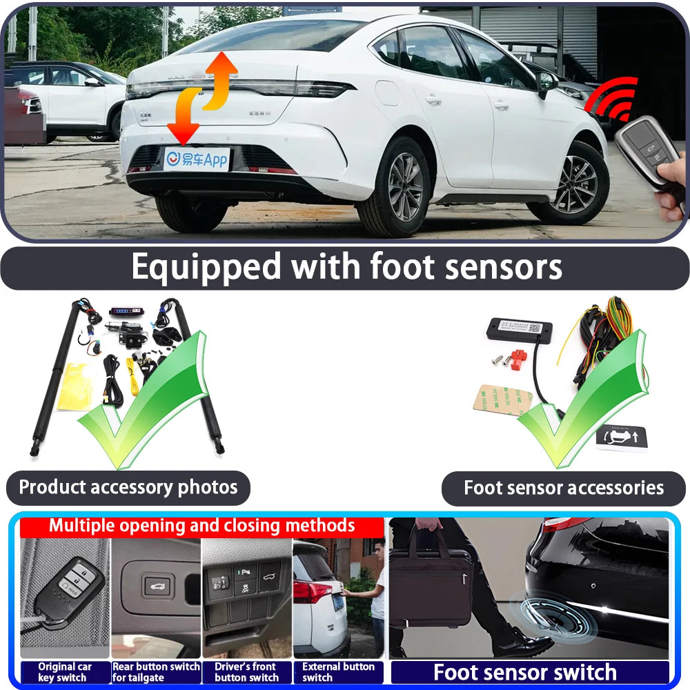 Pour BYD Chazor King Qin Plus destructeur 05 joint 5 DM-i intelligent automatique alimenté hayon clé contrôle coffre ascenseur Kit hayon électrique
