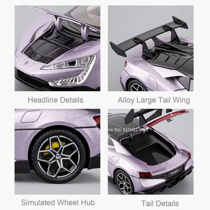 1:24 BYD YANGWANG U9 Lambor Sian voitures modèles miniatures jouets roue Absorption des chocs lumière musique supercar pour enfants Edutainment