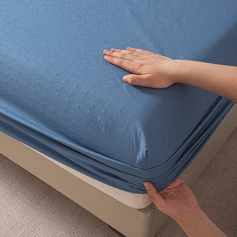 Housse de matelas unie douce pour la maison, drap-housse avec bande élastique pour lit simple, double, king, queen 90/120/150/180/200CM