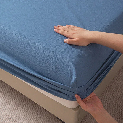 Housse de matelas unie douce pour la maison, drap-housse avec bande élastique pour lit simple, double, king, queen 90/120/150/180/200CM
