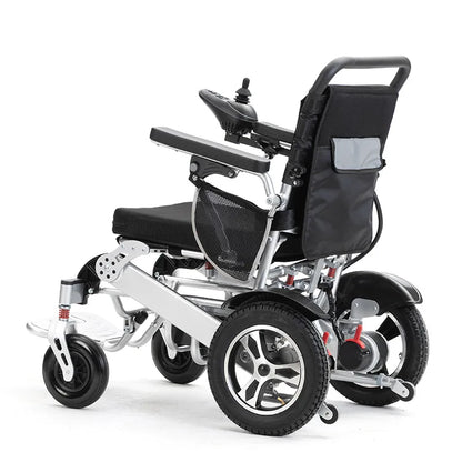 Fauteuil roulant électrique pliant automatique léger, cadre en alliage d'aluminium, avant et arrière