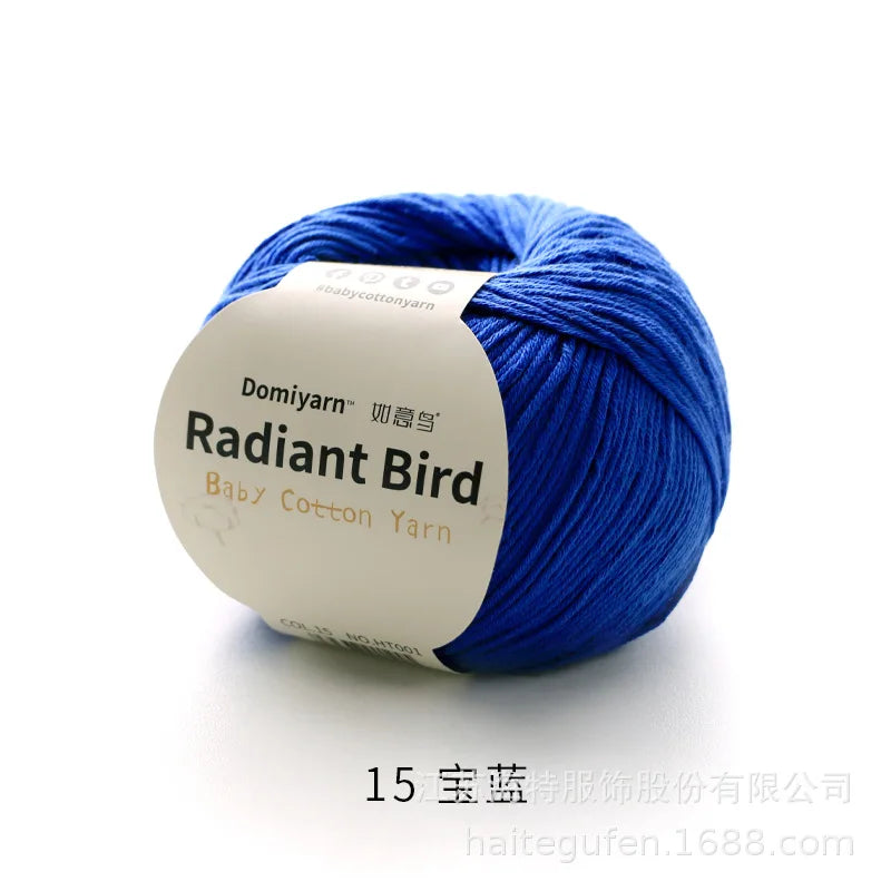 Fil de coton pur 100% biologique, fil pour bébé 50g pour tricoter, crochet et artisanat, crochet tissé à la main, pull, chapeau, fil d'écharpe