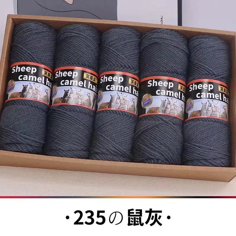 Fil de cachemire épais pour Crochet, tricot à la main, pull, écharpes, manteaux, chapeau, gants, bricolage, fil de laine d'alpaga doux et chaud, 500 g/ensemble