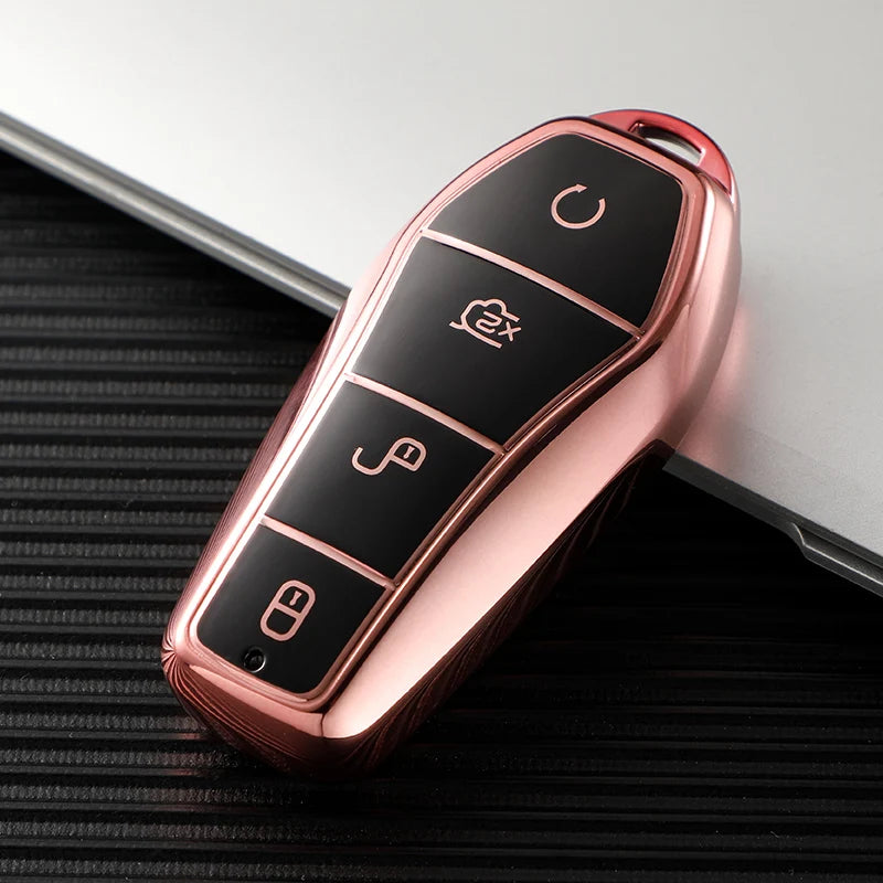Étui de protection pour clé de voiture TPU pour BYD Atto 3 EV Plus Qin Plus DM-i Han EV Dolphin Télécommande de clé de voiture Accessoires de protection