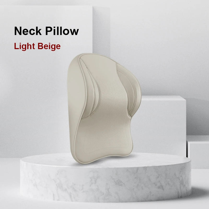 Coussin de nuque et support lombaire en mousse à mémoire de forme pour voiture, soulage le cou et le bas du dos, facile à installer, disponible en plusieurs couleurs
