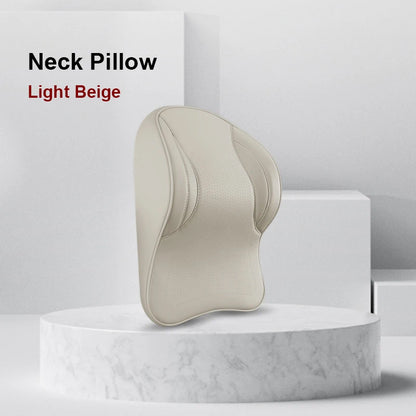 Coussin de nuque et support lombaire en mousse à mémoire de forme pour voiture, soulage le cou et le bas du dos, facile à installer, disponible en plusieurs couleurs