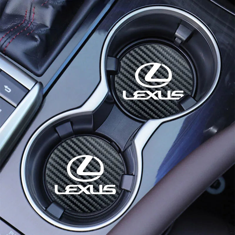 2 pièces sous-verres de voiture tapis de tasse d'eau tampons de fente imperméables pour Lexus F SPORT GS GX IS LS LX CT LC RC LBX NX RX 350h 450h ES UX 300e