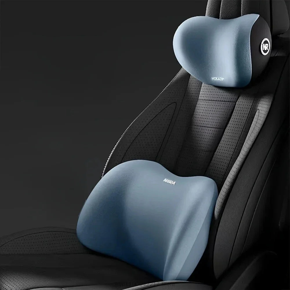 Coussin de siège auto universel toutes saisons, ergonomique, en mousse à mémoire de forme - coussin lombaire ou appui-tête ou ensemble