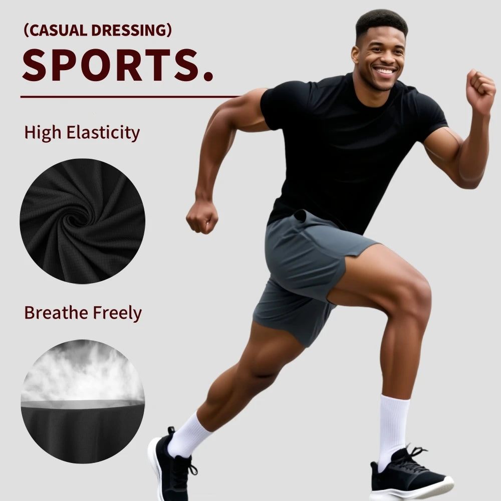 5 pièces hommes séchage rapide à manches courtes salle de sport course évacuation de l'humidité col rond T-Shirt exercice d'entraînement Sport chemise hauts léger