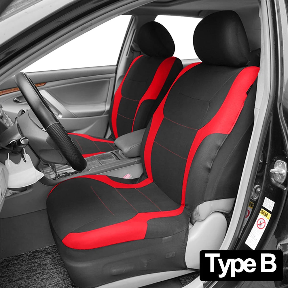 AUTO PLUS-Ensemble de Housses de Siège de Voiture Universelles en Polyester, Protection en Tissu Uni Bicolore, Accessoires Automobiles