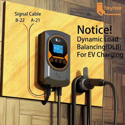 شاحن Feyree EV Type2 كابل 32 أمبير 7.6 كيلو واط شحن ديناميكي موازنة Wallbox EVSE وظيفة التطبيق 11 كيلو واط 22 كيلو واط محطة شحن سيارة كهربائية