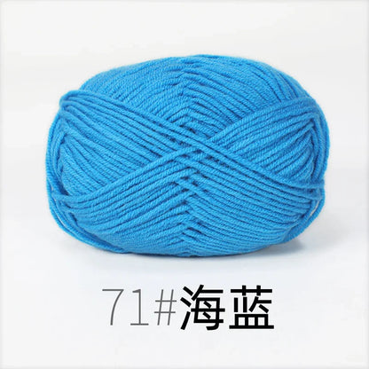 Fil de Lanas teint en coton au lait, 86 couleurs, 4 plis, pour bébé, chapeau, écharpe, pull, poupées, artisanat fait à la main