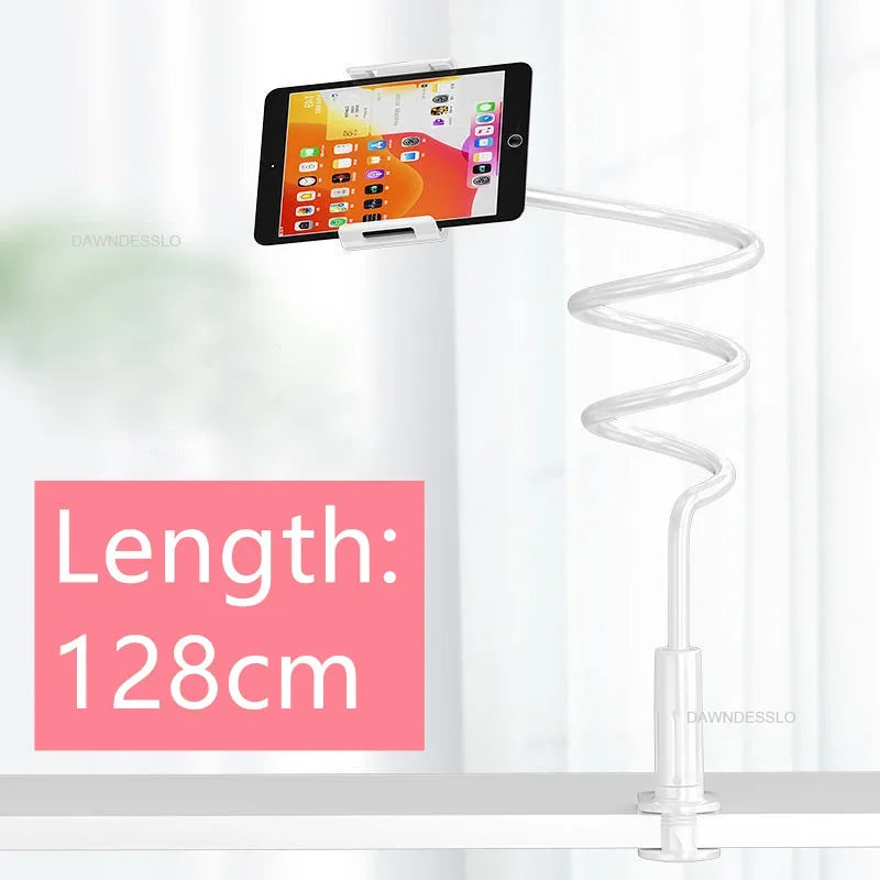 Support de téléphone 128cm, support paresseux, appui-tête, lit 360, bras longs flexibles, support à pince pour IPhone Samsung et appareil 3.5 ~ 6.7 pouces